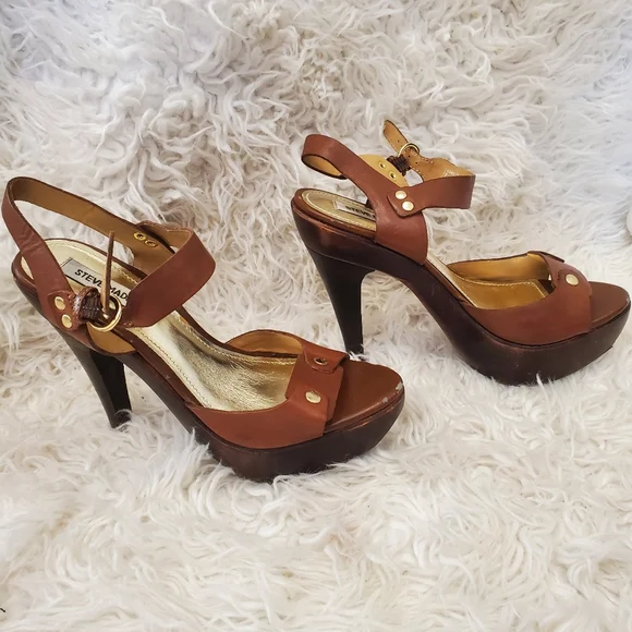 STEVE MADDEN|Womens brown leather platform sandals| Size 7 - Picture 3 of 7